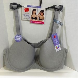 Hanes Comfort Flex Fit XXXL B C Grey Underwire Smoothing F